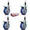 Service Caster 5'' Blue Poly Swivel 1'' Expanding Stem Caster Set Total Lock Brake, 4PK SCC-EXTTL20S514-PPUB-BLUE-1-4 - alternate 4